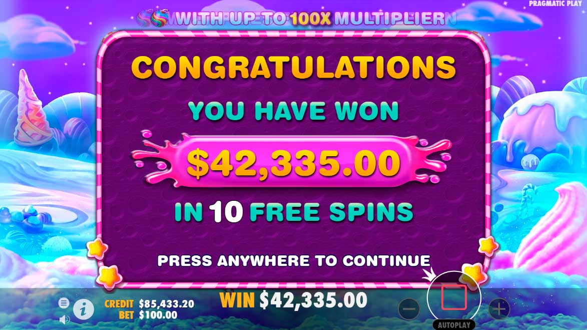 Big win in free spins